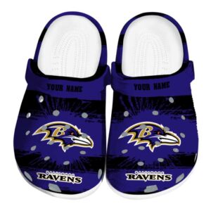Personalized Baltimore Ravens Paint Splatter Graphics Crocs Best selling