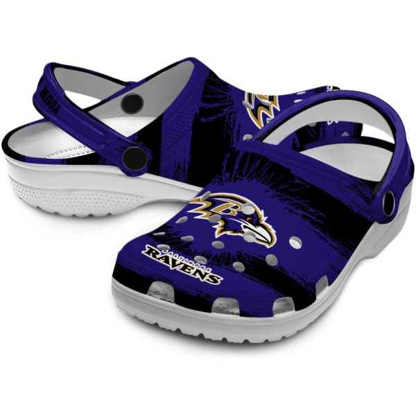 Personalized Baltimore Ravens Paint Splatter Graphics Crocs Latest Model