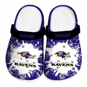 Personalized Baltimore Ravens Splash Art Crocs Best selling