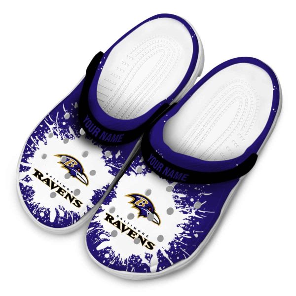 Personalized Baltimore Ravens Splash Art Crocs Trendy