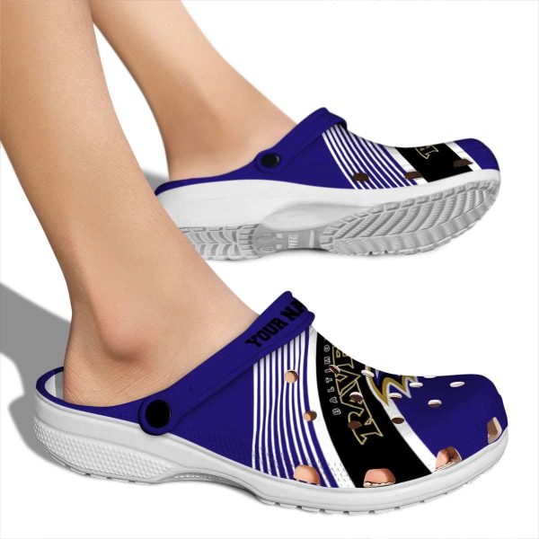 Personalized Baltimore Ravens Vibrant Dual Tone Crocs High quality