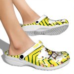 Personalized Banana Zigzag Paint Burst Crocs High quality