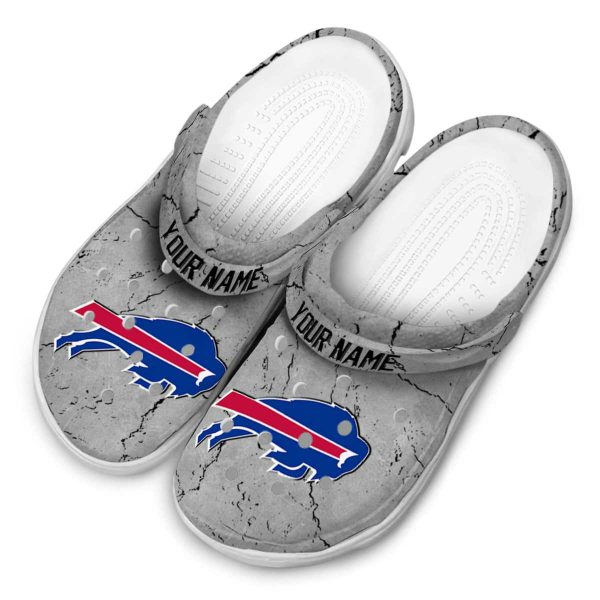 Personalized Buffalo Bills Cracked Texture Crocs Trendy