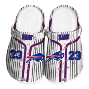 Personalized Buffalo Bills Pinstripe Pattern Crocs Best selling