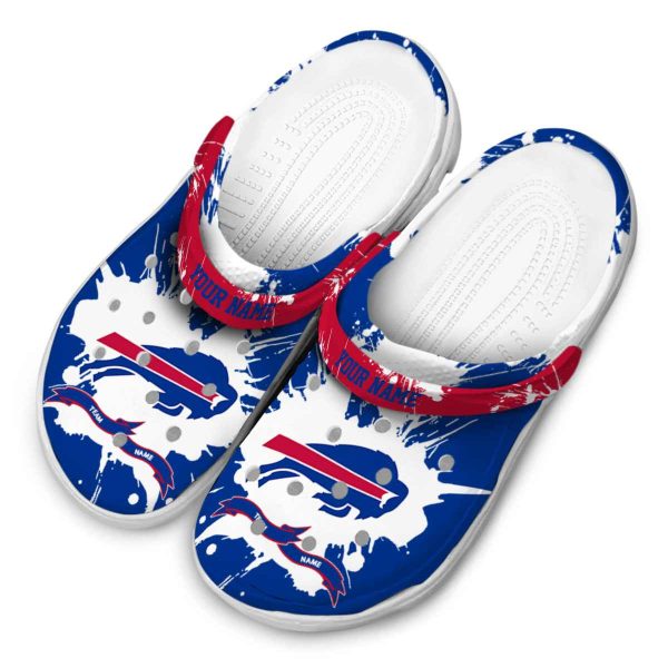 Personalized Buffalo Bills Splatter Pattern Crocs Trendy