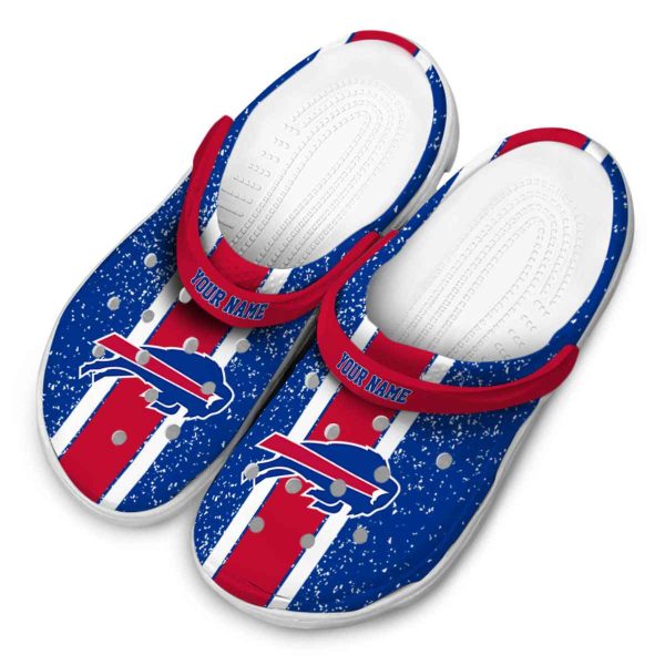 Personalized Buffalo Bills Vertical Stripes Crocs Trendy