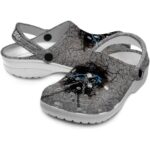 Personalized Carolina Panthers Cracked Ground Texture Crocs Best selling