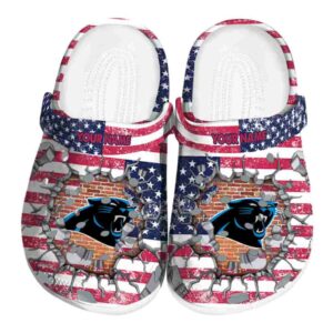 Personalized Carolina Panthers Freedom Splinter Crocs Best selling