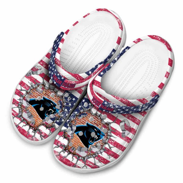 Personalized Carolina Panthers Freedom Splinter Crocs Trendy