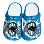 Personalized Carolina Panthers Gripping Hand Crocs Best selling