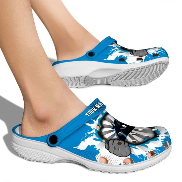 Personalized Carolina Panthers Gripping Hand Crocs High quality