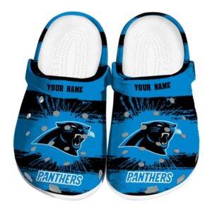 Personalized Carolina Panthers Paint Splatter Graphics Crocs Best selling