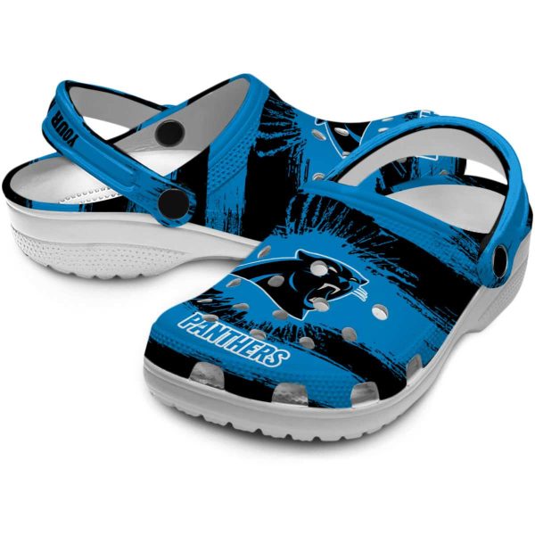 Personalized Carolina Panthers Paint Splatter Graphics Crocs Latest Model