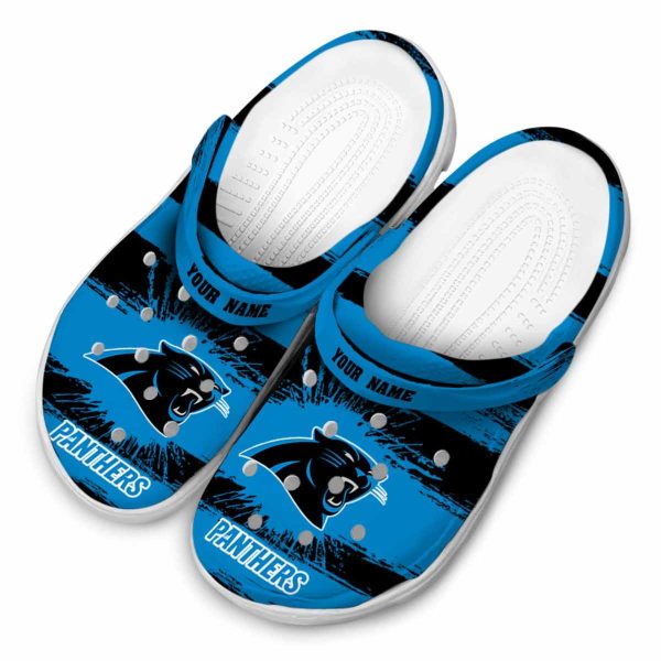 Personalized Carolina Panthers Paint Splatter Graphics Crocs Trendy