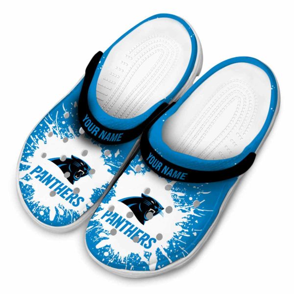 Personalized Carolina Panthers Splash Art Crocs Trendy