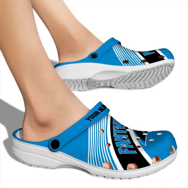 Personalized Carolina Panthers Vibrant Dual Tone Crocs High quality