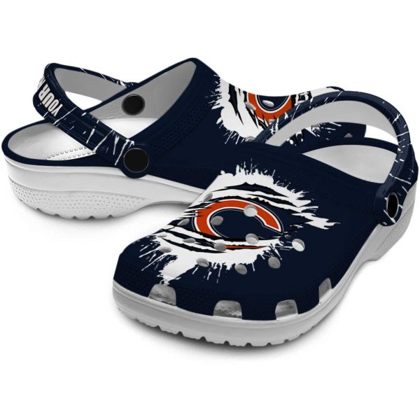 Personalized Chicago Bears Splash Motif Background Crocs Latest Model