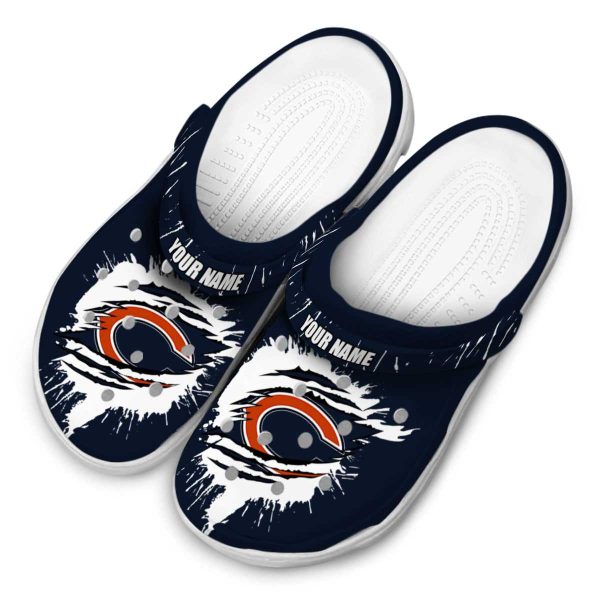 Personalized Chicago Bears Splash Motif Background Crocs Trendy