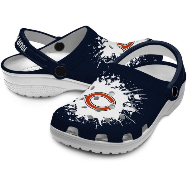 Personalized Chicago Bears Splatter Background Crocs Latest Model