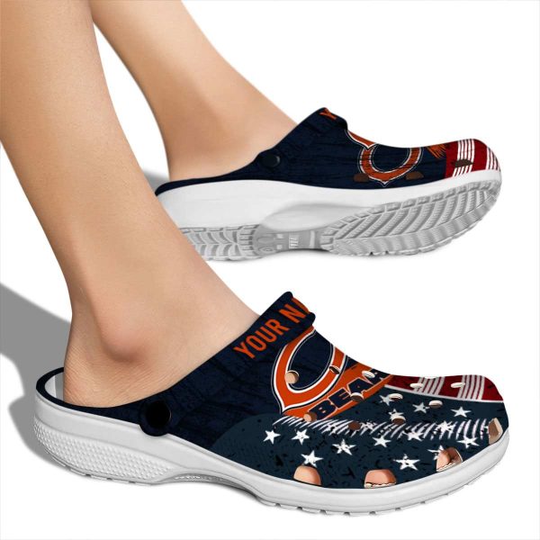 Personalized Chicago Bears Star Spangled Side Pattern Crocs High quality