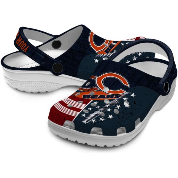 Personalized Chicago Bears Star Spangled Side Pattern Crocs Latest Model