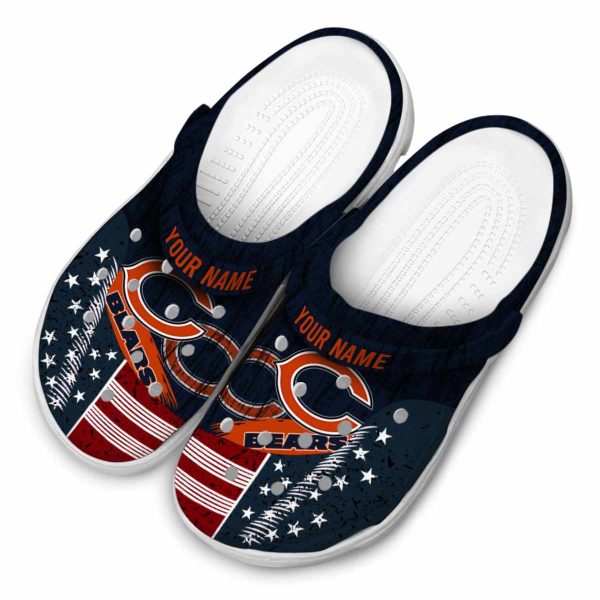 Personalized Chicago Bears Star Spangled Side Pattern Crocs Trendy