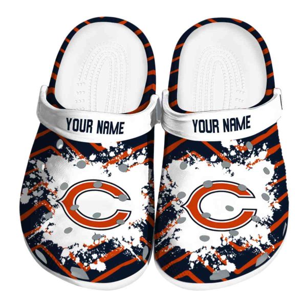 Personalized Chicago Bears Zigzag Paint Burst Crocs Best selling