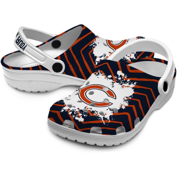 Personalized Chicago Bears Zigzag Paint Burst Crocs Latest Model