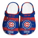 Personalized Chicago Cubs Paint Splatter Graphics Crocs Best selling