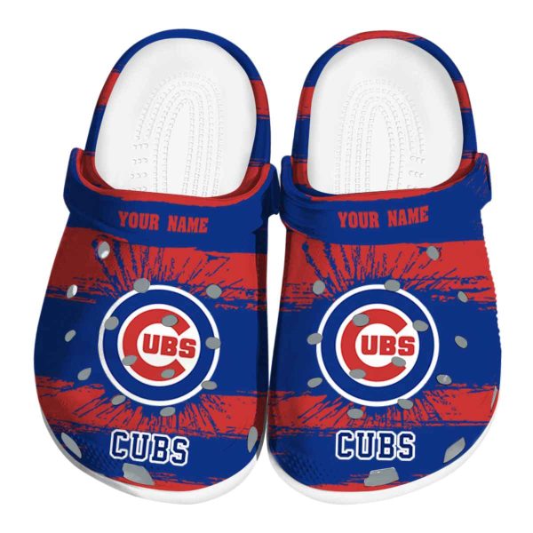 Personalized Chicago Cubs Paint Splatter Graphics Crocs Best selling