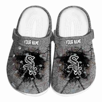 Personalized Chicago White Sox Cracked Ground Texture Crocs Best selling
