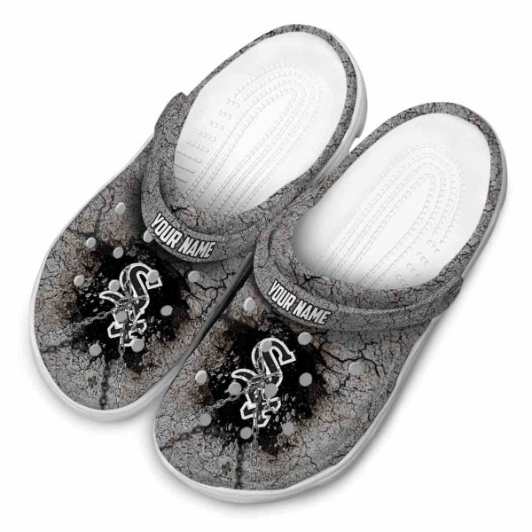 Personalized Chicago White Sox Cracked Ground Texture Crocs Trendy