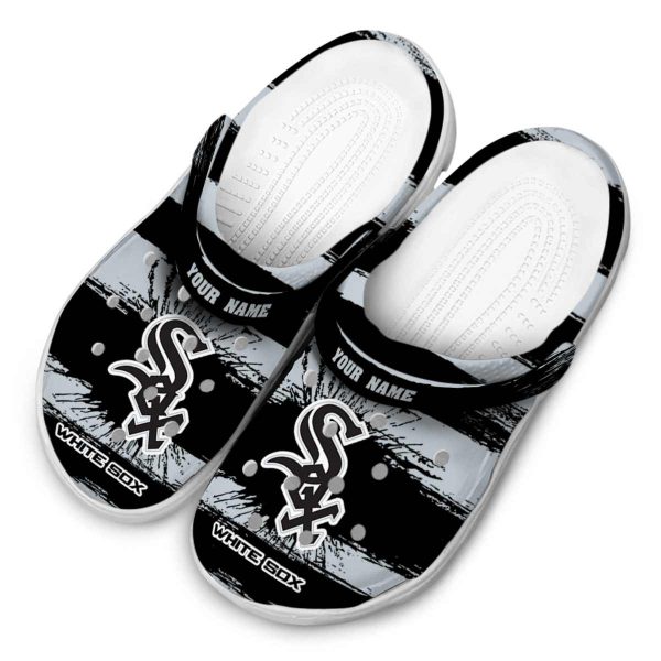 Personalized Chicago White Sox Paint Splatter Graphics Crocs Trendy