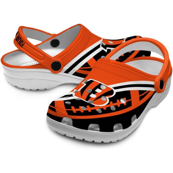 Personalized Cincinnati Bengals Football Motif Crocs Latest Model