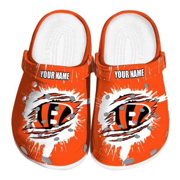 Personalized Cincinnati Bengals Splash Motif Background Crocs Best selling
