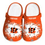 Personalized Cincinnati Bengals Splatter Background Crocs Best selling