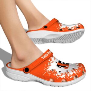 Personalized Cincinnati Bengals Splatter Background Crocs High quality