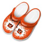 Personalized Cincinnati Bengals Splatter Background Crocs Best selling