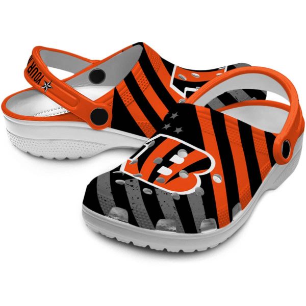 Personalized Cincinnati Bengals Star Spangled Graphic Crocs Latest Model