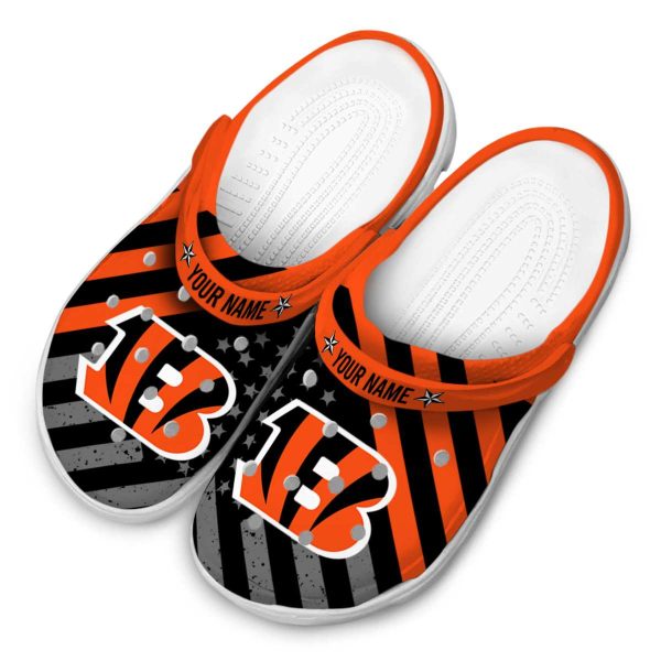 Personalized Cincinnati Bengals Star Spangled Graphic Crocs Trendy