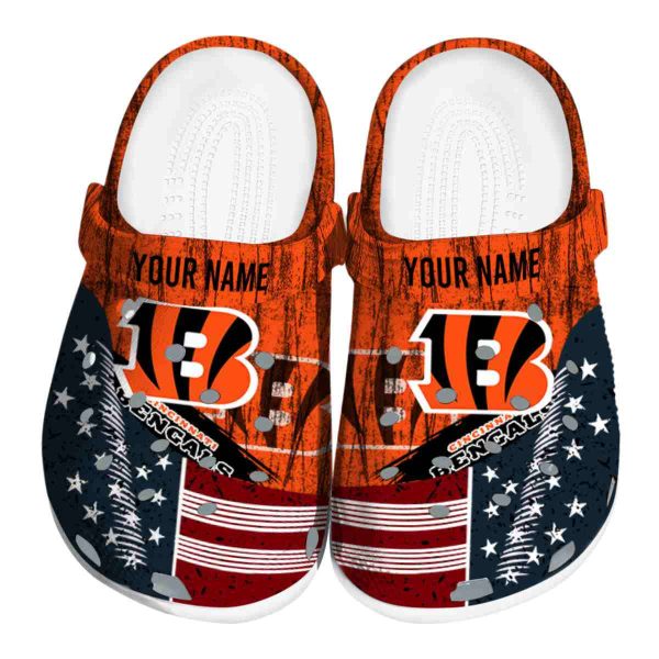Personalized Cincinnati Bengals Star Spangled Side Pattern Crocs Best selling