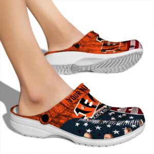 Personalized Cincinnati Bengals Star Spangled Side Pattern Crocs High quality