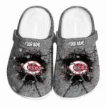 Personalized Cincinnati Reds Cracked Ground Texture Crocs Best selling