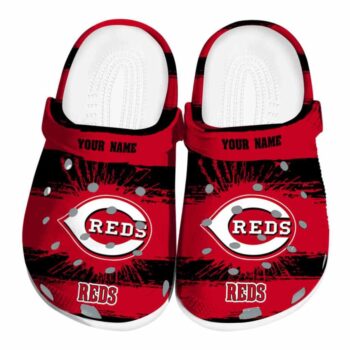 Personalized Cincinnati Reds Paint Splatter Graphics Crocs Best selling