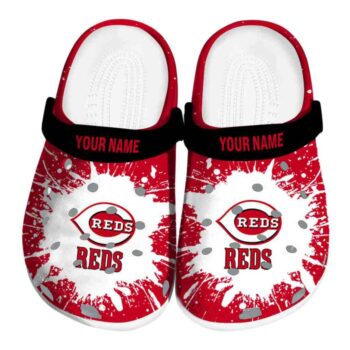 Personalized Cincinnati Reds Splash Art Crocs Best selling
