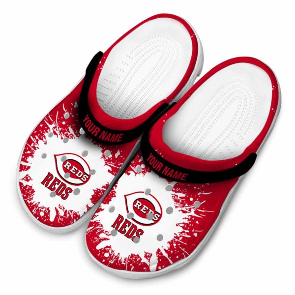 Personalized Cincinnati Reds Splash Art Crocs Trendy