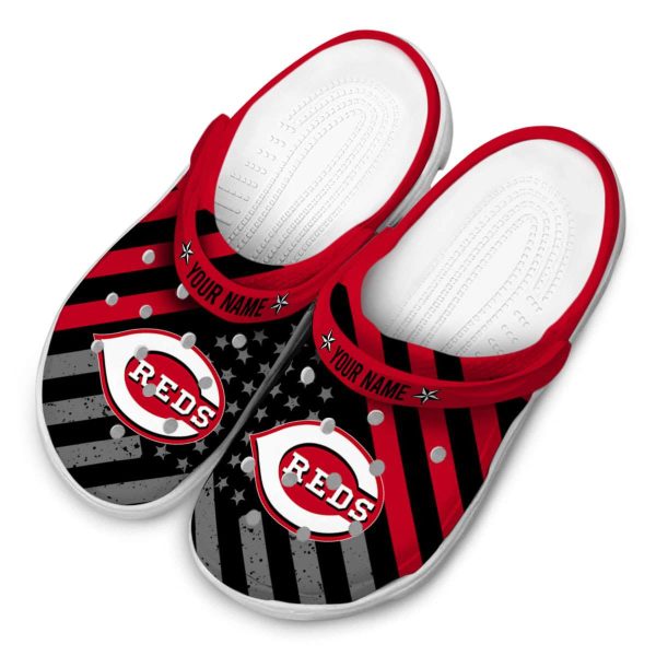 Personalized Cincinnati Reds Star Spangled Graphic Crocs Trendy