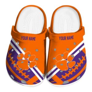 Personalized Clemson Tigers Football Motif Crocs Best selling
