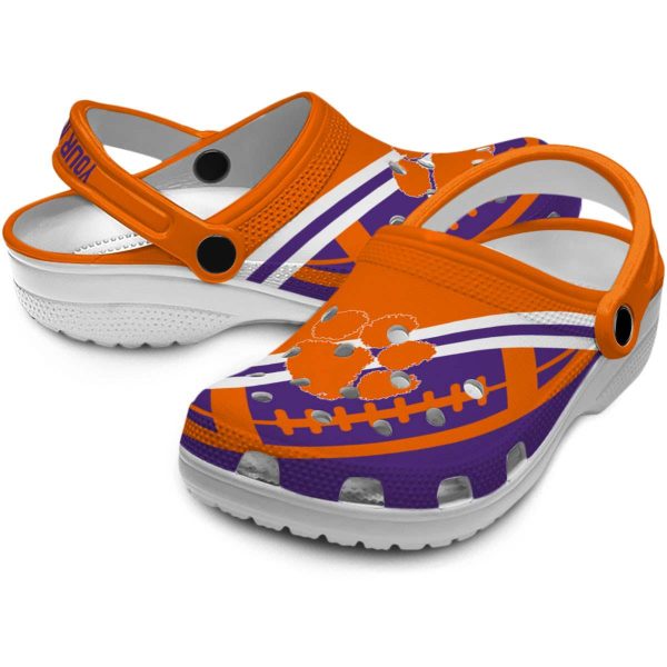Personalized Clemson Tigers Football Motif Crocs Latest Model