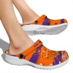 Personalized Clemson Tigers Paint Splatter Graphics Crocs Best selling